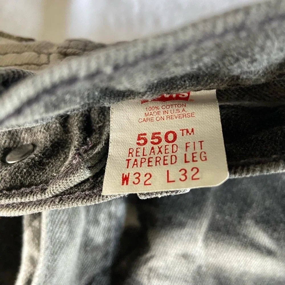 Levi's Vintage 90s Gray Acid Wash Straight Jeans Classic Comfort